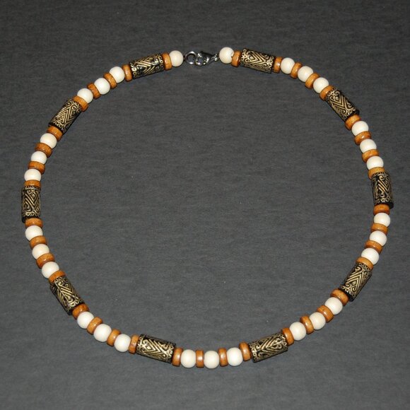 Wood Necklace,Men Wood surfer necklace,Tribal style,Surfer Necklace,Chocker - Picture 1 of 3